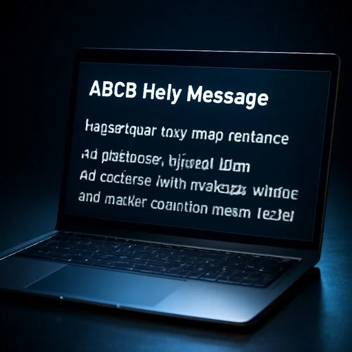 ABC8 সহায়তা বার্তা লেখা ল্যাপটপ